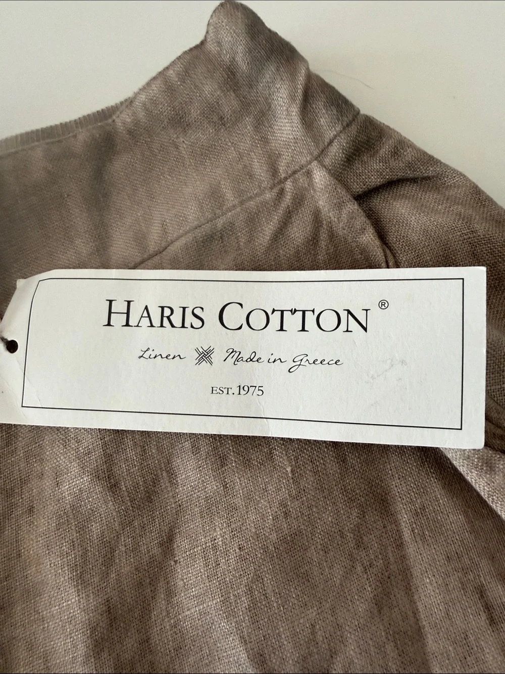 Harris cotton women linen pants taupe beige straight leg nwt